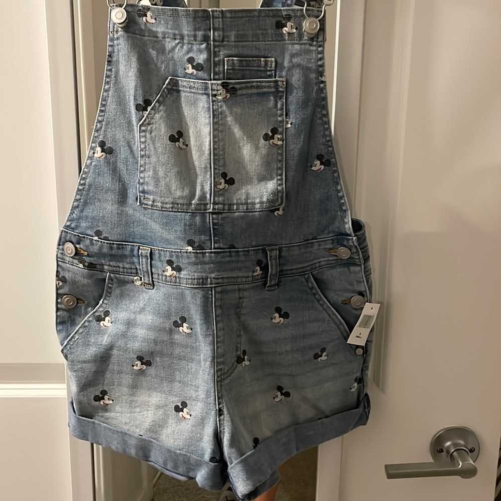 Shop Disney Juniors short overalls